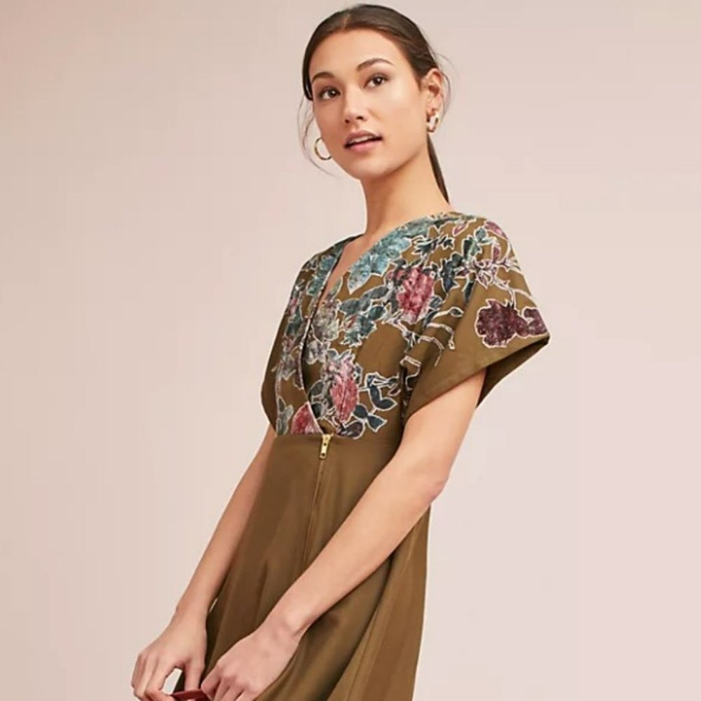 Hemant & Nandita velvet floral midi dress